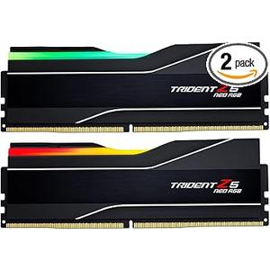 G.SKILL Trident Z5 Neo RGB Series DDR5 RAM (AMD Expo) 64GB (2x32GB) 6000MT/s CL30-40-40-96 1.40V Desktop Computer Memory U-DIMM - Matte Black (F5-6000J3040G32GX2-TZ5NR)