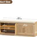 Akxomel 47.2" Fluted Shoe Storage Bench 4 Doors Wooden Entryway Bench Oak, 13.8"D x 47.2"W x 18.1"H