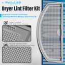 WE03X23881 Dryer Lint Trap Screen Filter Replacement for GE Dryers, Compatible with GTD65EBSJ3WS, GTD33EASK0WW, GTD42EASJ2WW, GTD42GASJ2WW, GTD45EASJ2WS, Replaces PS11763056 with Cleaning Brush