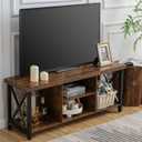GAZHOME TV Stand for TV up to 55 Inches, TV Cabinet with Open Storage, TV Console Unit with Shelving for Living Room, Entertainment Room, Rustic Brown, 50 inches
