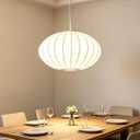 Lantern Pendant Light Lmitation Silk Hanging Lamp White Bubble Chandelier