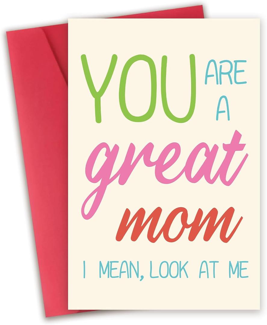 4 x Funny Mothers Day Card, Mothers Day Gift for Mother from Daughter Son