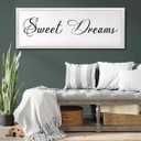 Sweet Dreams Wall Decor Above Bed   Decor, 32''12'' Framed Wood Farmhouse Kitchen Sign, Large Horizontal Dining Room Wall Art for Home Family, Black