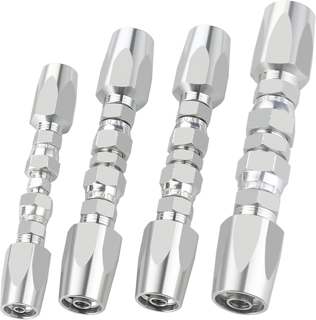 4PCS Reusable Hydraulic Hose Repair Fittings Kit, 1/2'' 3/8'' 1/4'' for Size #08#06#04 Single Wire Hydraulic Hose