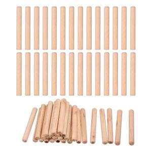uxcell 90 Pcs Wooden Dowel Pins 12x100mm(0.47x3.94) Fluted Beveled Ends Wood Dowel Pegs Dried Hardwood for Woodworking Furniture Shelf