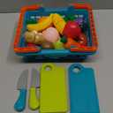 Battat  Play Food for Toddlers with Farmers Market Basket and Chopping Board, Toy Food for Kids Kitchen and Pretend Play for 3+ Years (37 Pieces) (Multicolor)