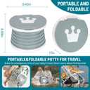 SunnySmile portable, foldable potty seat for toddler, Training Toilet Seat Emergency Toilet for Car, Camping, Outdoor, indoor (grey, small)