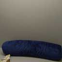 1 MIDDLE ONE Body Pillow for Adults, Bolster Pillow with Removable Velvet Cover, Long Round Cervical Roll Pillow, 35 x 7.87 Inches, Blue