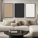 Framed Large Boho Black and White Abstract Wall Art for Living Room Hallway Office, Set of 3 Piece Modern Neutral Minimalist Canvas Paintings Wall Decor Art Prints Pictures 24x36 Inch