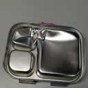 Stainless Steel Lunch Box: Metal Bento Box for Kids Adults - 3 Compartments Leak-Proof Lunch Box, Purple