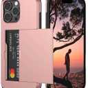 Nvollnoe Compatible with iPhone 16 Pro Max Case with Card Holder Dual Layer Heavy Duty Protective Shockproof Hidden Card Slot Slim Wallet Phone Cover for Women&Men 6.9 inch(Rose Gold)