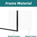 Hoikwo 24x36 Black Plastic Frame with Plastic Cover, Display Pictures 20x30 with Mat or 24x36 Without Mat, 1 Pack 24 by 36 Frame for Wall Hanging, 24x36 matted to 20x30
