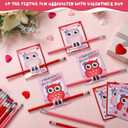 2 x 36 Pcs Valentine's Day Cards with Pencils Valentine Cards with Pencil Inserted Mazes Funny for Party Gift (Pink,Red,You're A Hoot)