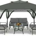 Pop Up Canopy Tent 13x13 FT with 4 Sidewall, Outdoor Easy Setup Gazebo with Wheeled Carry Bag, Heavy Duty Shelter with UV-Resistant Top, Portable Instant Shade for Garden Camping, Grey