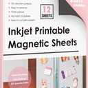 Stone City Printable Magnetic Sheets Make Refrigerator Photo Magnet Glossy Print Paper 12mil Thickness for Inkjet Printers 8.5x 11 Inches 12 Sheets