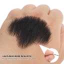 Parceria Fake Mustache and Beard, Easy Applying Hand Tied Human Hair Beard, Comfortable and Skin Friendly Realistic Lace Costume Facial Hair for Men Theatrical, Cosplay, Drama, Party (SD Beard Black)