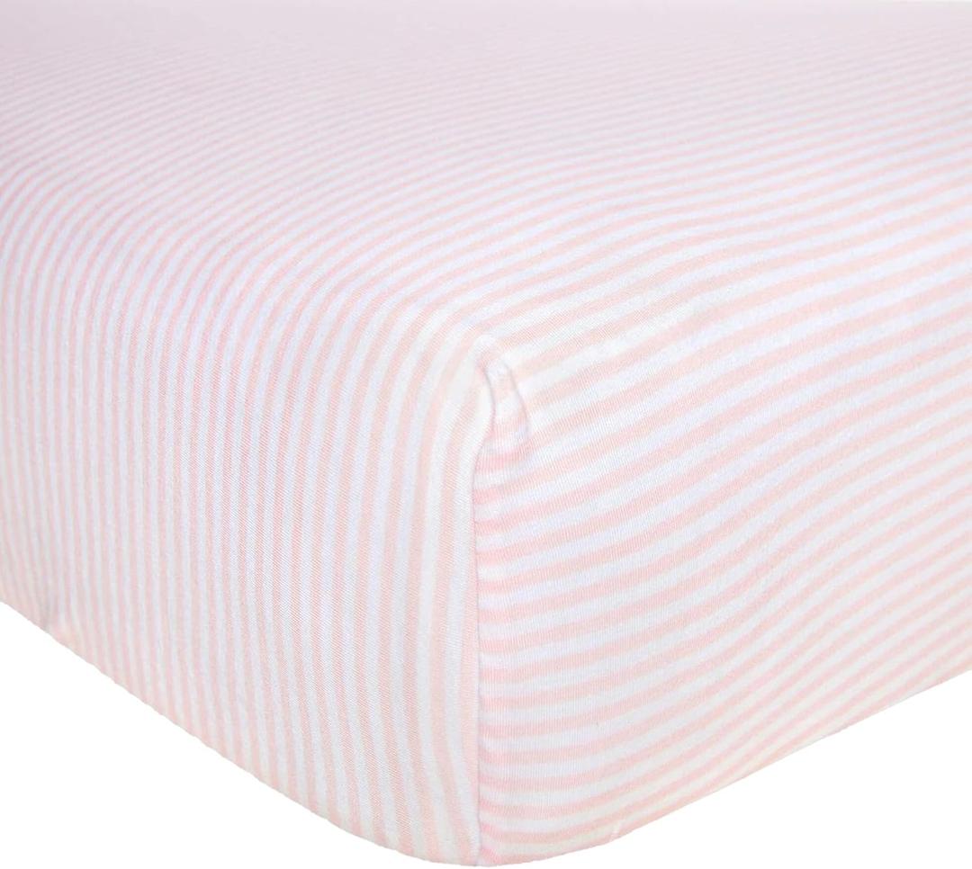 Burt's Bees Baby Stripe Fitted Crib Sheet Organic Cotton BEESNUG - Blossom Pink Stripes, Fits Unisex Standard Bed and Toddler Mattress, Infant Essentials, 52 x 28 Inch 1-Pack Burt's Bees Baby Stripe Fitted Crib Sheet Organic Cotton BEESNUG - Blossom Pink Stripes, Fits Unisex Standard Bed and Toddler Mattress, Infant Essentials, 52 x 28 Inch 1-Pack