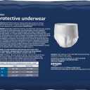 Amazon Basics Unisex Protective Overnight Incontinence Underwear with Odor Protection, Small/Medium, 64 Count (4 Packs of 16)