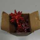 VWAERR 13.8 Inch Red Christmas Burst Tree Topper Glittered 3D Burst Plastic Tree Topper Exploding Star Christmas Decoration for Home Ornaments Holiday Party Supplies