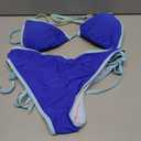 American Trends Women String Triangle Bikini Set Swimsuit Two Piece Bathing Suit Cheeky Swim Suit Swimwear (Blue, S)