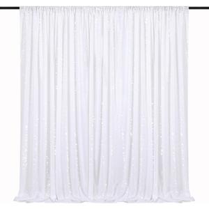 White Sequin Backdrop Curtain 7Ft x 7Ft Party Backdrop Curtains Sparkly Photo Backdrop for Party Wedding Birthday Wall Decoration