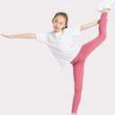 Girls Leggings with 2 Pockets Soft Stretchy Athletic Leggings for Girls Dance Workout Running Yoga Activewear (10-12 Years, Red)