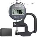 XUNTOP Digital Thickness Gauge 0.5inch/0.0005inch(12.7mm/0.01mm) Thickness Meter with LCD Display, Unit Conversion, Storage Case for Paper Plastic Leather Metal Wire