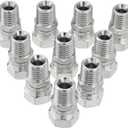 10 Pack Hydraulic Hose Fittings: 3/8" NPSM Female x 3/8" NPTF Male, Hydraulic End Connector Swivel Fitting Kits with Protection Cover