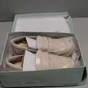 JENN ARDOR Women's Chunky Loafers Slip On Lug Sole Penny Loafer Comfort Casual Round Toe Mid Heels Platform Work Shoes (8.5 US, White)