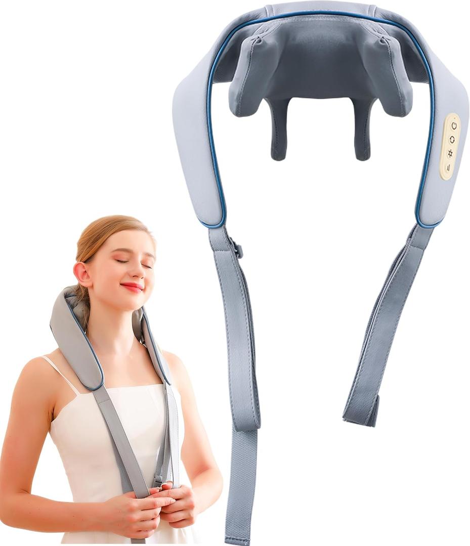 Neck and Shoulder Massager with Heat, 4D Wireless Neck Massager,Back and Leg Pain Relief, Perfect Gifts for Men Women