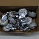FactorDuty 2 Inch Grey Caster Wheel 3/8"-1.2" Threaded Stem Mount Caster Wheel Polyurethane Wheels Premium Non Marking No Noise 65LB Per Wheel (Pack of 8)