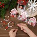 24 Set Gingerbread Man Bead Bracelet Crafts Gifts Kit with Gingerbread House Cards and Bags Religious Christmas Party Favors Jesus Wristband Crafts for Christmas Stocking Stuffers Church Gifts