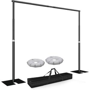 Pipe and Drape Backdrop Stand Kit 10x10ft, Heavy Duty Back Drop Adjustable Stand with Carry Bag, Metal Background Frame for Parties Wedding Birthday Decoration Photography Photo Booth Video (Black)