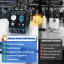 Brake Bleeder Kit Automatic 7~36PSI Electric Brake Fluid Bleeder 1.6L/min Flow Airless Vacuum Filling, Adjustable Brake Pressure Bleeder Pump with 3 Master Cylinder Adapter, Fluid Shortage Protection