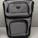U.S. Traveler Rio Lightweight Softside Rolling Carry-on Suitcase, 2-Wheel Single, Grey, 21"