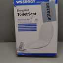 Toilet seat Elongated with Slow Close Hinges, Four Bumpers Never Loosen and Easily Remove, Two Sets of Parts, Plastic, White