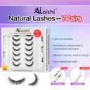2 x Wispy False Eyelashes Kit With Bond, Seal and Tweezer, 7 Pairs Natural Look Fake Cat Eye Lashes Strips Thin Band Extensions Waterproof Easy Eyelashes for Beginners RQ27
