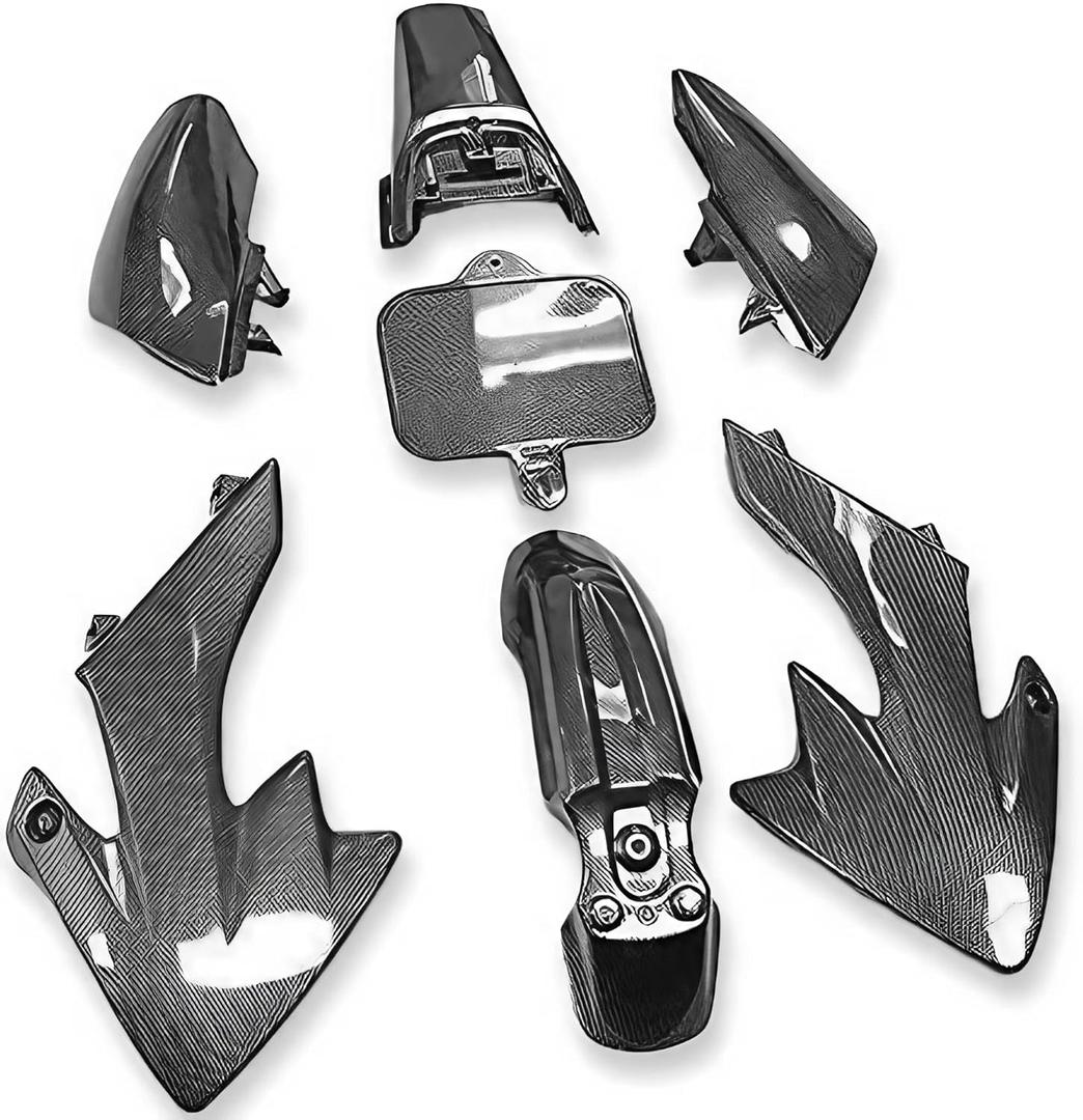 HTTMT XFY-CN Group Motorctcly Carbon Fiber Plastic Fender Kit Body Work Fairing Kit Compatible with CRF XR XR50 CRF50 Clone 125CC Pit Dirt Bike