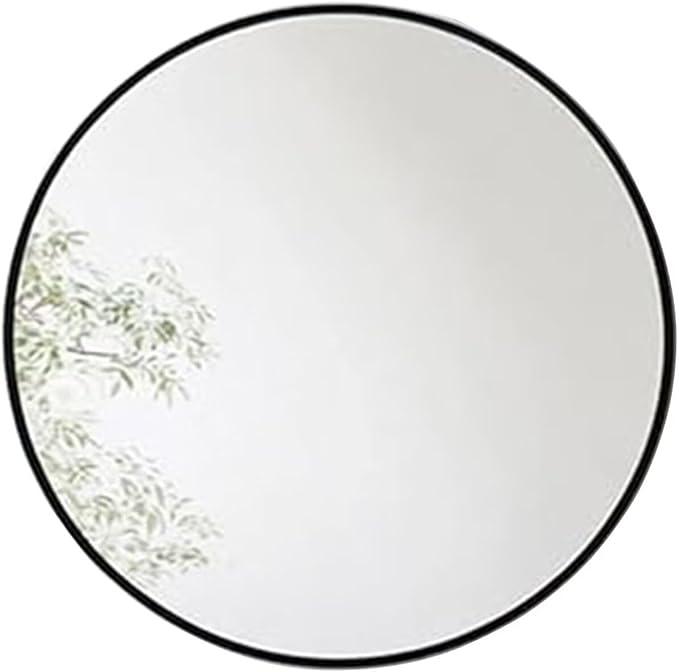 PROHOMEWARE Black Round Bathroom Mirrors, 28 inch Circle Wall Mounted Hanging Mirror for Entryway, Living Room, Hallway, Bathroom, Bedroom