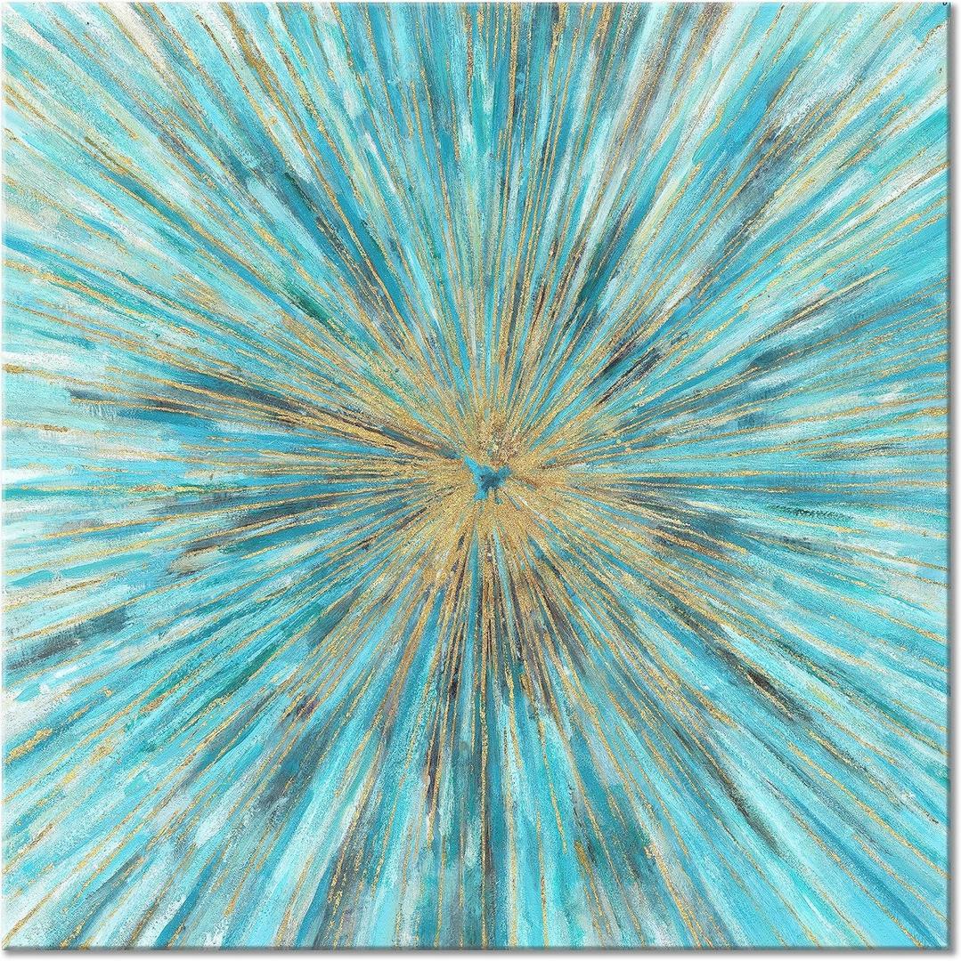 Abstract Wall Art Canvas Picture: Modern Painting Hand Painted Artwork for Bedroom (12'' x 12'')