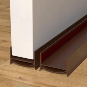 2 Pack Door Draft Stopper, 39 Length Cuttable Under Door Seal, Strong Adhesive Door Sweep for Exterior and Interior Doors (Brown)