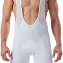 SGCIKER Plain Color White Laser Cut Cuff Professional Bike Cycling Bib Shorts for Men Women Gel Paddal (3X-Large, White)
