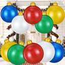5 Pcs 24 Inch Inflatable Christmas Ornaments Oversized Hanging Christmas Balls Outdoor Christmas Decorations for Xmas Lawn Yard Porch Indoor Decor (Multicolor)