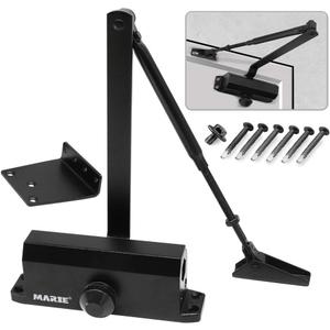 MARIE Automatic Adjustable Size 3 Spring Hydraulic Door Closer Heavy Duty Auto Closer for Residential and Commercial Doors, Black