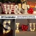 LED Marquee Letters, White 26 Alphabet Light Up Letters, Battery Powered LED Letter Lights for Birthday Party, Christmas Night, Home, Bar, Graduation, Wedding Decoration (J)