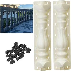 2 Pcs 27.6 inch Balustrades Molds Kucy Plastic Mould Garden DIY Casting Cement Plaster Concrete Pattern 3