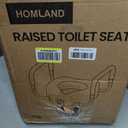 HOMLAND Toilet Seat Riser for Seniors with Adjustable Height & Width, 400lb | Padded Seat, Durable Aluminum Frame, Slip-Resistant Feet, Handicap Elevated Raised Toilet Seat for Elderly, Fit Most Toilet