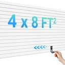 Ezlaino Slatwall 4 FT x 8 FT, PVC Slat Wall Paneling Garage Wall Organizer