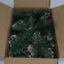 9 Ft Christmas Garland with Lights - Realistic Snow Prelit Christmas Garland with Pine Cones Red Berries Xmas Garland with Timer for Fireplace Railing Door Christmas Decor (Battery NOT Included)