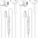 GIJIVCOZ 2 Pack Headphones USB C Wired for iPhone 17/17 Pro Max/17 Pro/16/15,Earphones in Ear HiFi Stereo Type C Earbuds Builtin Microphone & Volume Control for Galaxy S25 S24 S23